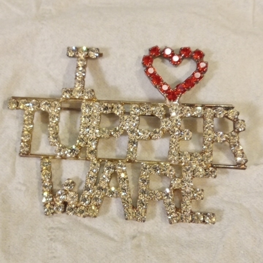 Vintage Tupperware Rhinestone Brouch - Picture 2 of 3